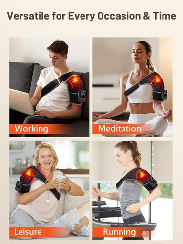 Vista 7 de RELEXNOW Terapia de luz roja inalámbrica para hombro, terapia de luz cercana al infrarrojo portátil para comodidad de hombros y articulaciones