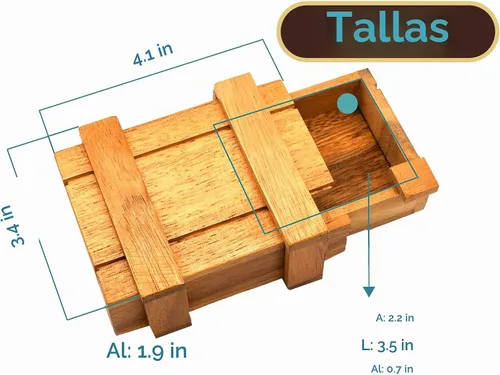 Vista 4 de BSIRI Magic Box Secret Brain Teaser - Cajas de rompecabezas de madera con compartimentos ocultos ideales para dinero misterioso y joyas, caja