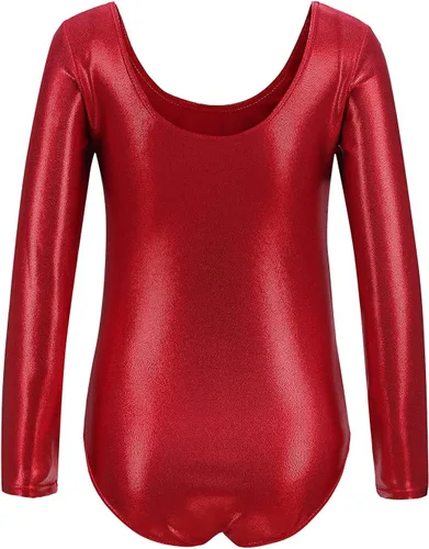 Vista 17 de AFAVOM Leotardos de gimnasia para niñas, leotardos de manga larga para niñas, brillantes y brillantes, para gimnasia, traje de ballet y danza