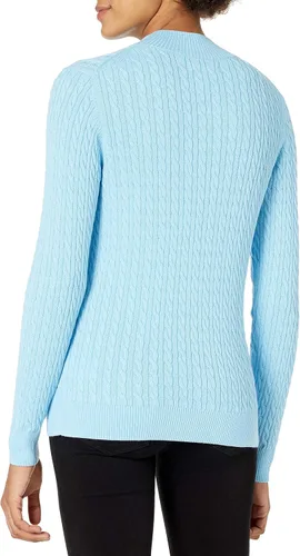 Vista 2 de Tienda Essentials Suéter ligero de manga larga con cuello alto falso para mujer
