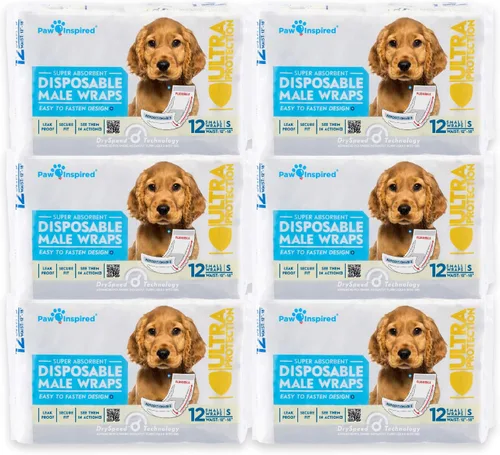 Vista 11 de Paw Inspired Bandas desechables para perros machos, banda para el vientre para perros Pañales desechables para perros Bandas para el vientre