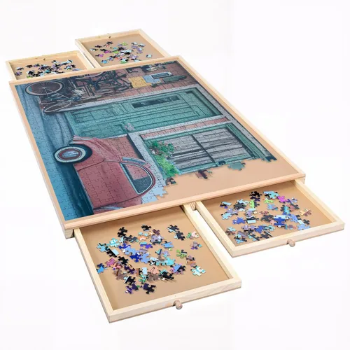Vista 6 de Tablero compacto de rompecabezas de 100 piezas de 17.3 x 13.3 pulgadas, adecuado para rompecabezas de hasta 16 x 12 pulgadas, mesa personal