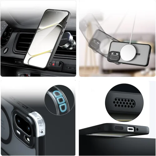 Vista 2 de Funda para OnePlus 15R/AEC 6/Ace 6T, compatible con MagSafe, antihuellas, no amarillea, a prueba de caídas, a prueba de sudor, translúcida, mate, a