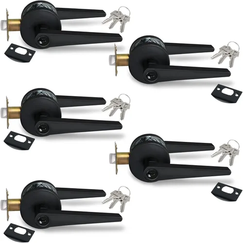 Vista 39 de MD8820-DB-BK-1P - Manija de puerta de privacidad sólida para dormitorio y baño, acabado negro mate