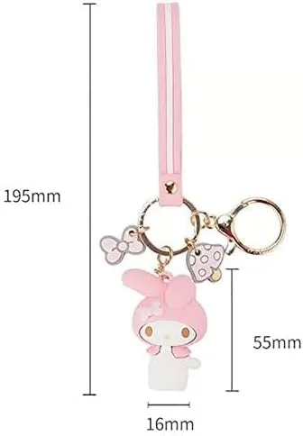 Vista 2 de PaPiJoJo Lindo llavero Kawaii Anime llavero, Hello Kitty, My Melody, Kuromi, Keroppi, Badtz-Maru, Cinnamoroll, Pompompurin