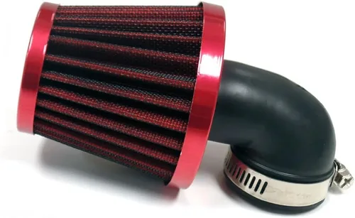 Vista 4 de MYK - Filtro de aire de 1.378 in de 50 cc, 2 tiempos, 90 grados en ángulo para scooter, motocicleta, ATV, bicicleta de bolsillo (gris)