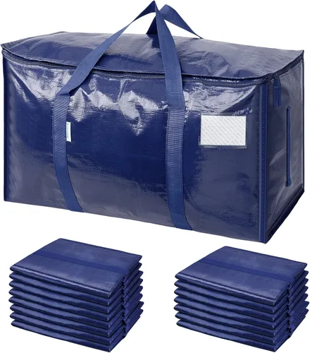Vista 34 de TICONN Paquete de 2 bolsas de mudanza extra grandes resistentes con cremalleras y asas de transporte, bolsas de almacenamiento duraderas para Aqua