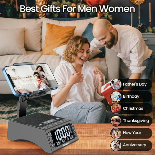 Vista 6 de JTEMAN Regalos para hombres y mujeres, soporte para teléfono celular con altavoz Bluetooth inalámbrico, accesorios de cocina ajustables Cool Tech