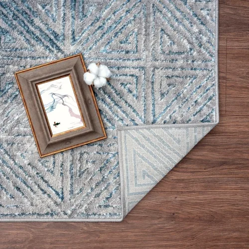 Vista 8 de LUXE WEAVERS Florance Collection 86328 - Alfombra geométrica moderna de 9 x 12 pulgadas, color azul