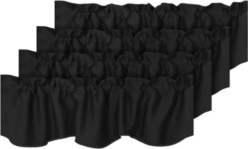Vista 26 de H.VERSAILTEX - Cenefa de cortina opaca para ventanas de cocina, sala de estar/baño, para protección de la privacidad y decoración, con bolsillo