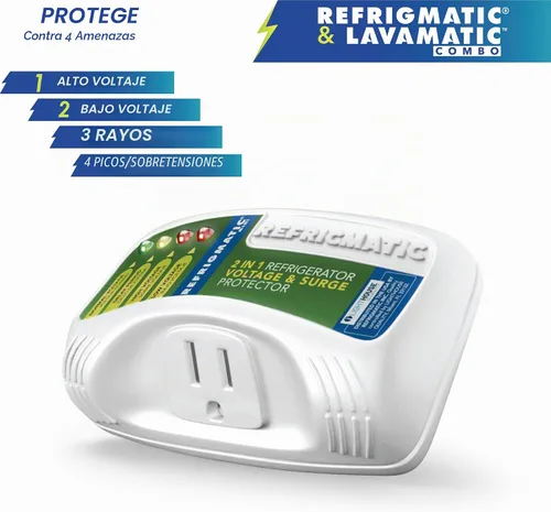 Vista 2 de Combo de dos protectores electrónicos de voltaje y sobretensión: protege tu refrigerador y lavadora contra altos y bajos voltajes, caídas de voltaje