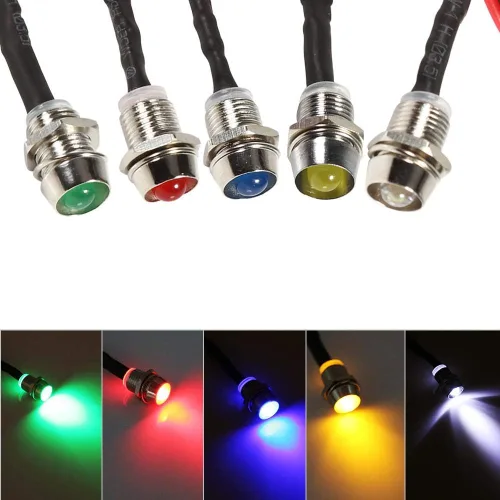Vista 8 de Keenso 4 Piezas Luces Piloto LED de 12V, Lámpara Indicadora de 8mm (0.31 pulgadas) Luz Indicadora de Coche Furgoneta Barco Bombillas Piloto