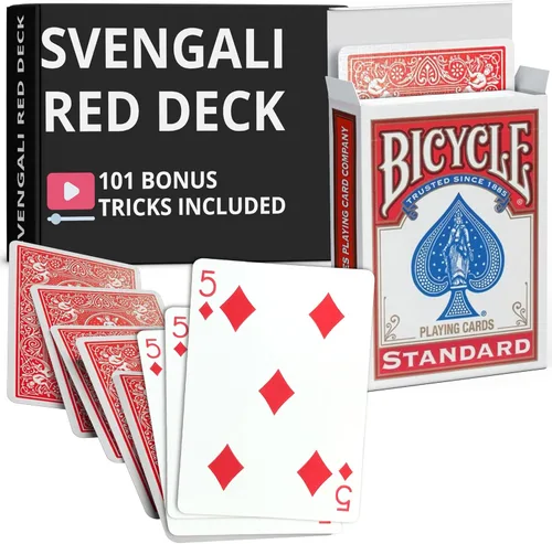 Vista 35 de Ted's Sterling Magic Precision Red Rider Back Bicycle Mazo Svengali con Instrucciones para 100+ Trucos (2 de Tréboles)