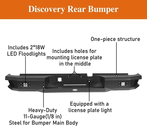 Vista 7 de Hooke Road Ram 2500 Parachoques delantero y trasero de ancho completo con placa de cabrestante para Dodge Ram 2500 3500 2003 2004 2005 Combo