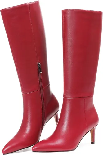 Vista 11 de Knee High Boots for Women Round Toe Flat Low Chunky Heel Boot Side Zipper Dress Long Fashion Tall Boot Fall Winter Riding Boots