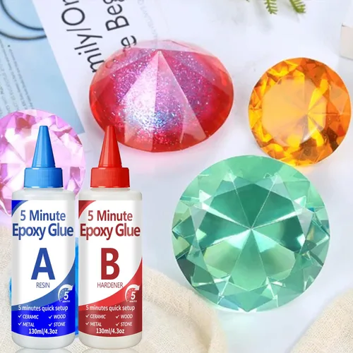 Vista 6 de Kit de pegamento epoxi de 5 minutos, adhesivo epoxi transparente de 8.8 fl oz, resistente, impermeable, resistente al calor, curado rápido