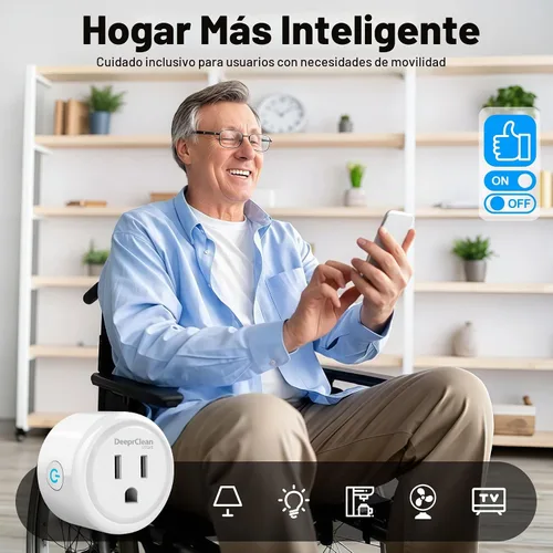 Vista 7 de DeeprClean Mini enchufes inteligentes compatibles con Alexa App Controlado Wifi Socket Compatible with Google Assistant with Timer & Schedule