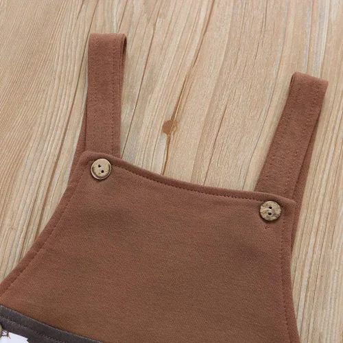 Vista 3 de Conjunto de ropa de bebé para niños y bebés, de algodón y tirantes