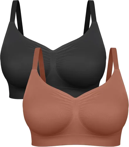 Vista 9 de FeelinGirl Bralettes para mujer con soporte, sujetadores cómodos sin aros, sin costuras, para uso diario