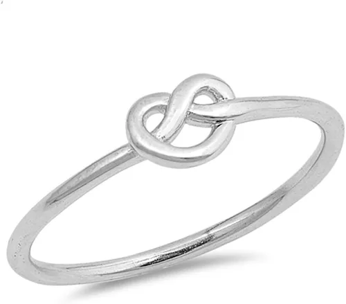 Vista 5 de ELIGE TU COLOR Anillo de Nudo de Plata Esterlina
