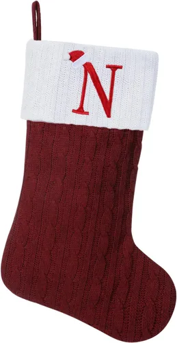 Vista 85 de Medias de Navidad personalizadas de 19 pulgadas con iniciales bordadas, medias de Navidad de punto negro para decoraciones de vacaciones familiares