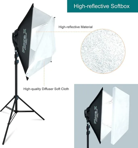 Vista 6 de LINCO Lincostore 9600 Lumens Studio Photography Kit de iluminación con caja de luz automática emergente AM247