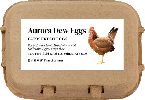 Vista 3 de Havongki 1000 hojas – VOL.1 – Etiquetas personalizadas para cartón de huevos de 4 x 2 pulgadas, calcomanías adhesivas de huevos frescos de granja
