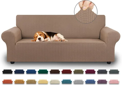 Vista 67 de KEKUOU Funda elástica para sofá biplaza, funda de sofá para sofá de 2 cojines (55-78 pulgadas), protector de muebles con parte inferior elástica