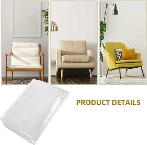 Vista 8 de SEWACC Thick Transparent Sofa Cover Protector Couch Slipcover Furniture Shield for Pets Scratch Resistant Easy Clean PE Material Fits Small Loveseat
