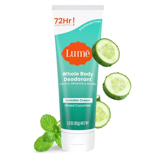 Vista 23 de Lume Desodorante para todo el cuerpo, tubo de crema invisible, control de olores de 72 horas, sin aluminio, sin bicarbonato de sodio, seguro