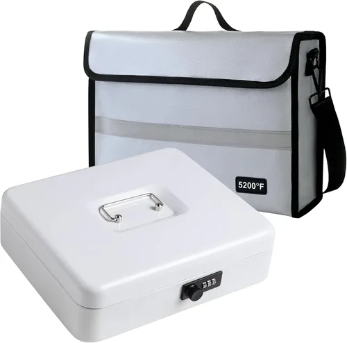 Vista 9 de Bolsa de documentos ignífuga – Caja de documentos impermeable ignífuga para documentos y dinero en efectivo Organizador de documentos ignífugo