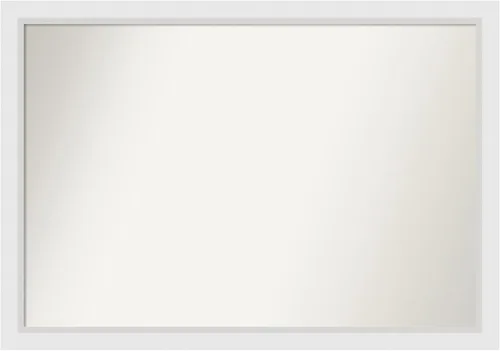 Vista 21 de Amanti Art Espejo de baño blanco para sobre el fregadero, 24 x 26 pulgadas, espejo rectangular blanco y blanco, marco de madera contemporáneo