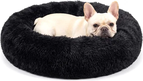 Vista 70 de Cama para perros pequeños, cama calmante para perros pequeños, antiansiedad, cama para cachorros, lavable a máquina, esponjosa, de lujo Verde militar