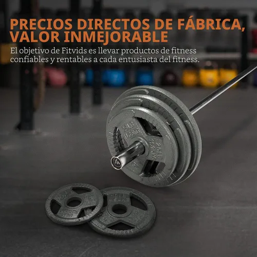 Vista 6 de Fitvids 2 Inch Olympic Barbell Weight Plates, 2.5 LB to 45 LB Plates for Home Gym Strength Training, Triple-handle Design
