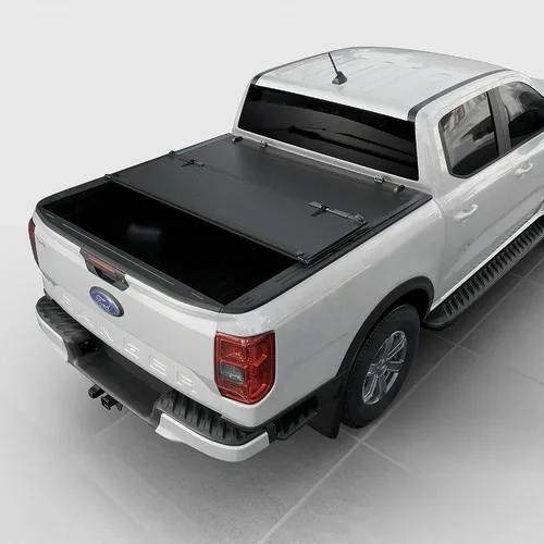 Vista 2 de Toptiny Cubierta Tonneau plegable rígida de perfil bajo para Ford Ranger 2024-2025 caja de 5 pies (61 pulgadas)