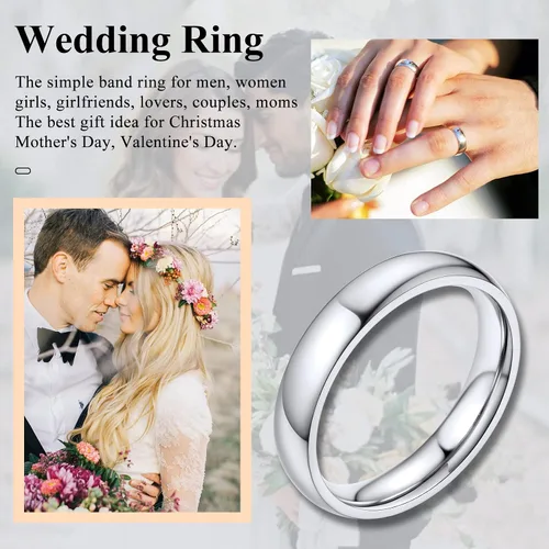 Vista 3 de Suplight Anillos entrelazados de plata de ley para mujer, anillo simple para ansiedad, anillos de polvo de estrellas lisos, anillo apilable