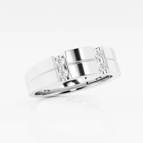 Vista 2 de CUSTOMIZE JEWELS 14 ctw Round Lab Grown Diamond Men's Wedding Band In 14k Gold