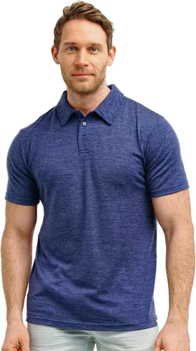 Vista 27 de 100% Merino Wool Polo Shirt Men - Short & Long Sleeve Shirt Base Later Negro