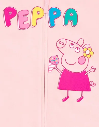 Vista 2 de Peppa Pig Sudadera con capucha de forro polar con cremallera para niñas pequeñas