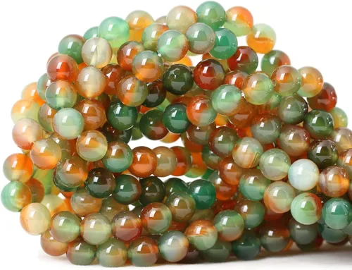 Vista 56 de Cuentas redondas sueltas de ágata estilo antiguo vena de dragón de 6mm, cuentas para diseño de joyas, 60 cuentas Ágata de vena de dragón