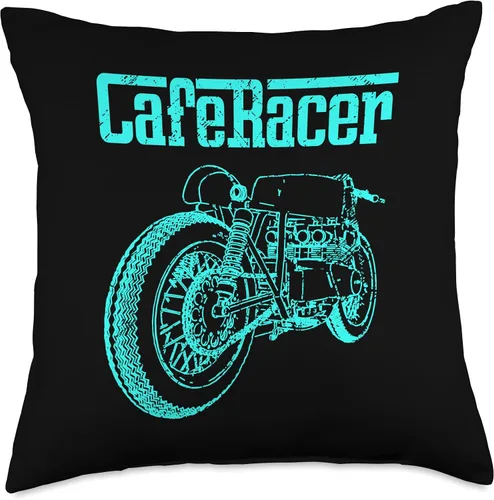 Vista 4 de Cafe Racer Biker Men Women Adult Teens Boys Girls Kids Youth Throw Pillow