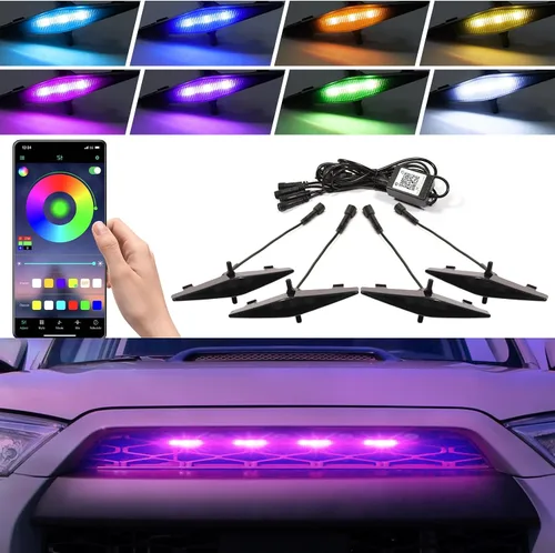 Vista 9 de 4 piezas de luces LED Amber para parrilla de 2014-2019 Toyota 4runner TRD Pro SR5 Off-Road Limited, luces Raptor para 4Runner TRD Pro 2020-2024 solo