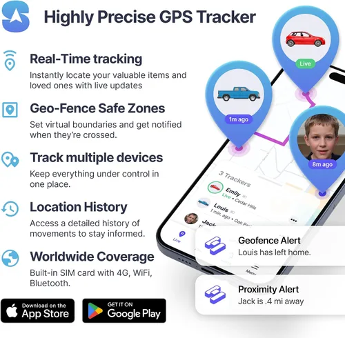 Vista 7 de Spy Tec Atlas GPS Tracker para vehículos y niños Batería de hasta 14 días de duración Geofencing, Mini GPS portátil en tiempo real con soporte