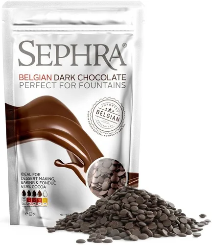 Vista 12 de Sephra Estuche de chocolate negro belga listo para fuente de 20 libras, ideal para derretir