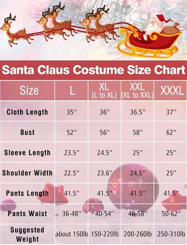 Vista 6 de BIBOSS Disfraz de Papá Noel para hombres, traje completo de Santa Claus para adultos, disfraz de Papá Noel para hombres, traje de Santa 9 piezas