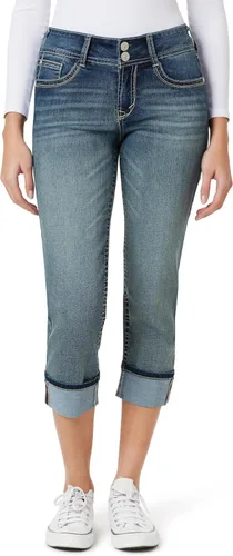 Vista 24 de WallFlower Vaqueros Luscious Curvy de 23.5” de cintura media para mujer, jeans de mezclilla Insta Stretch para juniors Albahaca