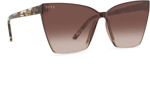 Vista 6 de DIFF Goldie Designer - Gafas de sol de gran tamaño sin marco para mujer, protección UV400, marcos de moda