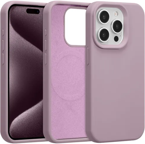 Vista 482 de Funda magnética de silicona para iPhone 13 Pro, color blanco antiguo [Compatible con Magsafe] [Forro de microfibra suave antiarañazos], funda