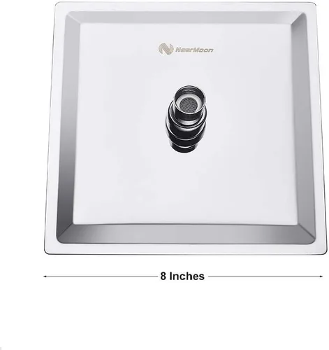 Vista 5 de Cabezal de ducha de lluvia con brazo de extensión ajustable de 11 pulgadas, cabezal de ducha cuadrado grande de acero inoxidable de alto flujo