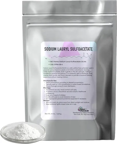 Vista 2 de SLSA - Fideos de lauril sulfoacetato de sodio de grado cosmético, 16 onzas / 15.98 oz, tensioactivo espumoso suave orgánico para champús, jabones